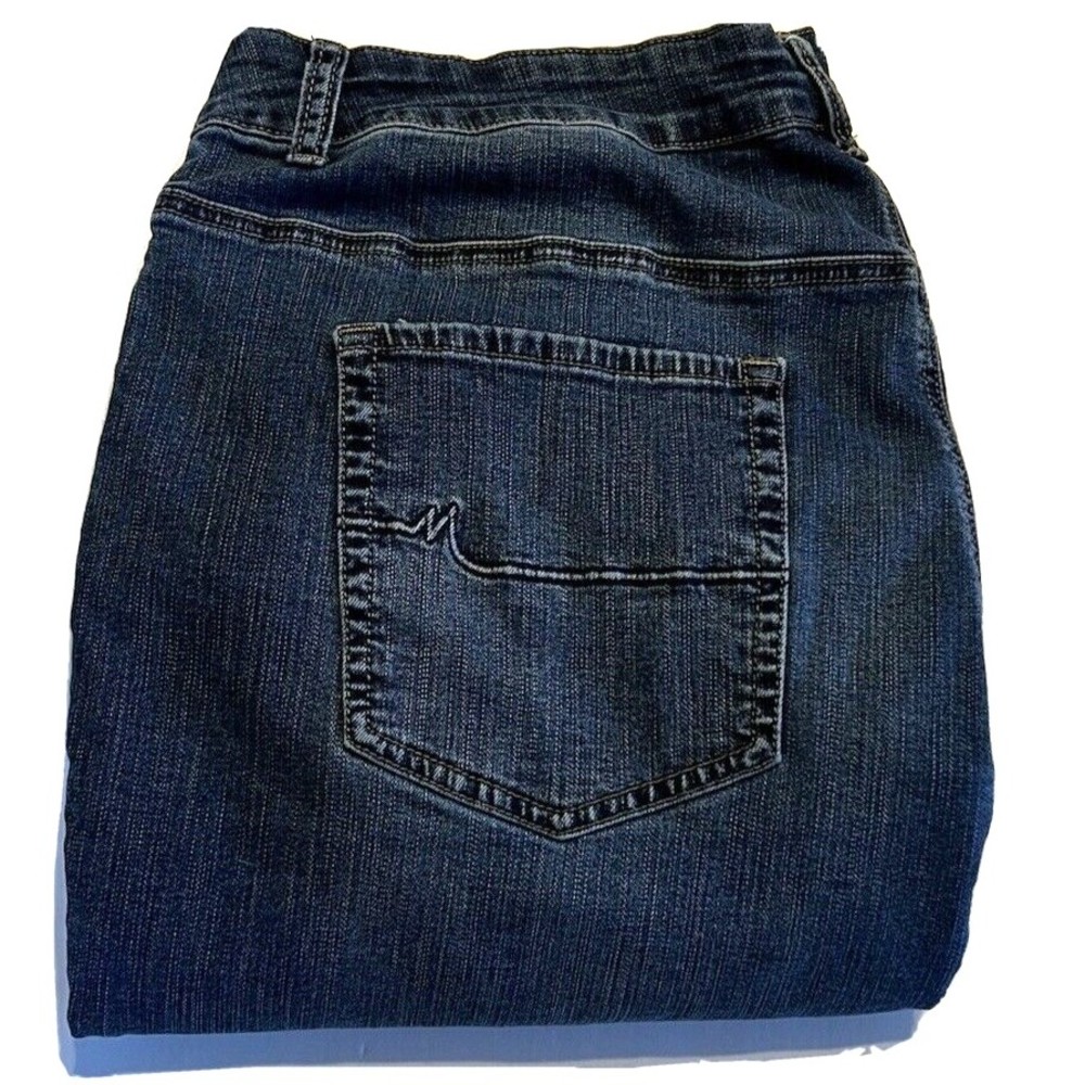 MAURICES Women Jeans 22W Long High Rise Curvy Stretch Dark Wash